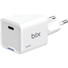 BX1P20G Gan 20W Type-C Pd Akım Korumalı ve LED Göstergeli Hızlı Şarj Cihazı (Beyaz)