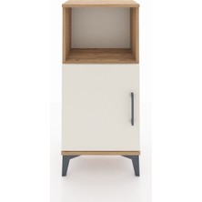 Arges Komodin 2 Raflı Tek Kapaklı 44X30X96 Çam-Aytaşı