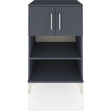 Hyperion Komodin 2 Raflı 2 Kapaklı 60X44X96 Antrasit-Antrasit
