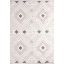 Aren Halı Urbino Geometrik Bej Iskandinav Desenli Polyester Makine Halısı