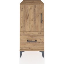 Kronos Komodin 2 Raflı Tek Çekmeceli Tek Kapaklı 44X59X96 Çam-Çam