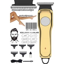 Şarjlı Çok Fonksiyonlu Saç Sakal ve Vücut Tıraş Makinesi Bohça Beyaz