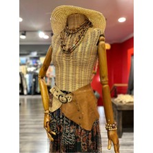 Etnik El Yapımı Hakiki Deri Kemer