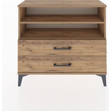 Arges Şifonyer 2 Raflı 2 Çekmeceli 88X30X80 Çam-Çam
