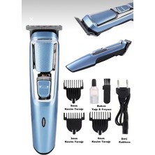 Şarjlı Çok Renkli Mavi Saç ve Sakal Traş Makinesi, Profesyonel Kullanım