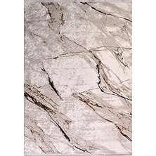 Aren Halı Cutro Modern Krem Polyester Kaydırmaz Taban Makine Halısı