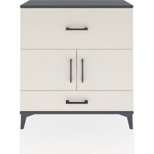 Arges Şifonyer 2 Raflı 2 Çekmeceli 2 Kapaklı 88X30X96 Antrasit-Aytaşı