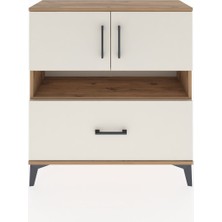 Arges Şifonyer 3 Raflı Tek Çekmeceli 2 Kapaklı 88X30X96 Çam-Aytaşı