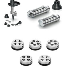 Bosch Mums6 Mutfak Şefi 3 Lü Set Kıyma Aparatı- Makarna Erişte Merdanesi- Makarna Çekme Diksleri