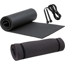 Siyah Pilates Minderi ve Yoga Egzersiz Matı 6,5mm + Atlama Ipi