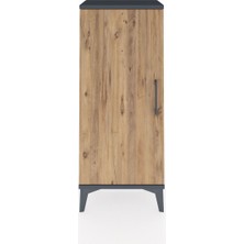 Arges Komodin Tek Kapaklı 44X30X106 Antrasit-Çam