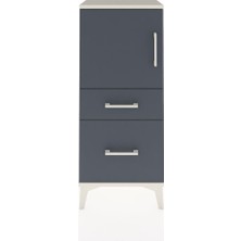 Arges Komodin 2 Raflı 2 Çekmeceli Tek Kapaklı 44X30X106 Aytaşı-Antrasit