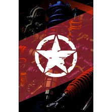 Armyy 25X25CM Yazı Jdm Araba-Moto-Laptop Cam Etiket Hologram Etiket Arma Yıldız