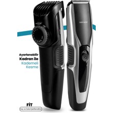 Kablolu ve Kablosuz, Ayarlı Saç ve Sakal Şekillendirici, Siyah Renk