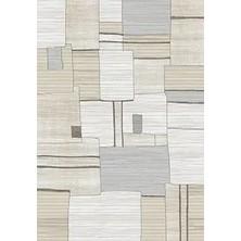 Bellano Geometrik Krem Polyester Makine Halısı