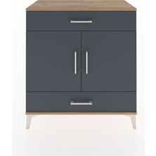 Hyperion Şifonyer 3 Raflı 2 Çekmeceli 2 Kapaklı 88X44X96 Çam-Antrasit