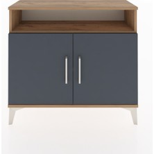 Arges Şifonyer 2 Raflı 2 Kapaklı 88X30X80 Çam-Antrasit