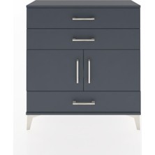 Arges Şifonyer 2 Raflı 3 Çekmeceli 2 Kapaklı 88X30X96 Antrasit-Antrasit