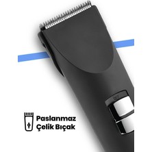 Paslanmaz Çelik Çok Fonksiyonlu Şarjlı Kablosuz Saç ve Sakal Kesme Makinesi