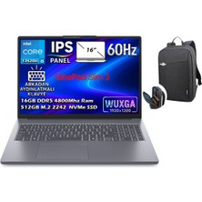 Ideapad Slim 3 16IRH10 Intel Core I5-13420H 24GB 1tb SSD 16" Wuxga (1920X1200) IPS Panel Freedos Taşınabilir Dizüstü Bilgisayar 83K20073TR + B210 Siyah Çanta Hediyeli