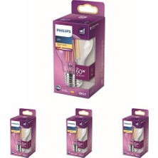LED Classic 60W A60 E27 Non-Dim 2700K Sarı Işık LED Filament Ampul 4lü Paket