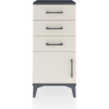 Arges Komodin 3 Çekmeceli Tek Kapaklı 44X30X96 Antrasit-Aytaşı