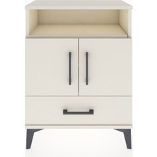 Arges Komodin 3 Raflı Tek Çekmeceli 2 Kapaklı 60X30X80 Aytaşı-Aytaşı