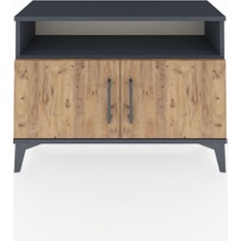 Arges Şifonyer 2 Raflı 2 Kapaklı 88X30X64 Antrasit-Çam
