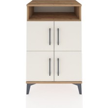 Hyperion Komodin 2 Raflı 4 Kapaklı 60X44X96 Çam-Aytaşı