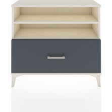 Arges Şifonyer 2 Raflı Tek Çekmeceli 88X30X80 Aytaşı-Antrasit