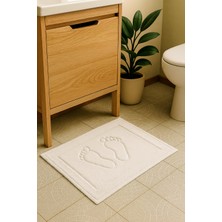 Pamuklu Ayak Paspası 40X60 cm Beyaz, Yumuşak ve Şık Ev Aksesuarı