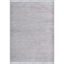 Aren Halı Levera Modern Gri Pamuk ve Polyester Kaydırmaz Taban Jakarlı Makine Halısı