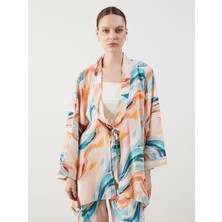 Lc Waikiki Yeni Sezon Şal Yaka Desenli Oversize Kadın Kimono