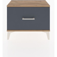 Arges Komodin Tek Çekmeceli 60X30X48 Çam-Antrasit