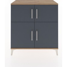 Hyperion Şifonyer 2 Raflı 4 Kapaklı 88X44X96 Çam-Antrasit