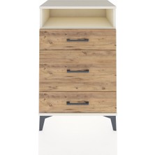 Hyperion Komodin Tek Raflı 3 Çekmeceli 60X44X96 Aytaşı-Çam