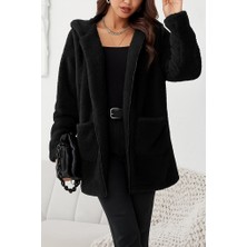 Kadın Uzun Kollu Kapşonlu Önden Fermuarlı Cepli Welsoft Ceket