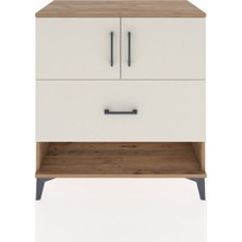 Hyperion Şifonyer Tek Raflı Tek Çekmeceli 2 Kapaklı 88X44X96 Çam-Aytaşı