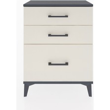 Arges Komodin 3 Çekmeceli 60X30X80 Antrasit-Aytaşı