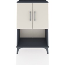 Arges Komodin 2 Raflı 2 Kapaklı 60X30X96 Antrasit-Aytaşı