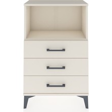 Arges Komodin Tek Raflı 3 Çekmeceli 60X30X96 Aytaşı-Aytaşı