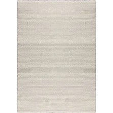 Aren Halı Gornate Çizgili Krem Polyester Kaydırmaz Taban Makine Halısı