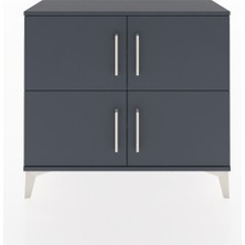Arges Şifonyer 3 Raflı 4 Kapaklı 88X30X80 Antrasit-Antrasit