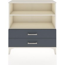 Arges Şifonyer 2 Raflı 2 Çekmeceli 88X30X96 Aytaşı-Antrasit