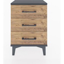 Arges Komodin 3 Çekmeceli 44X30X64 Antrasit-Çam