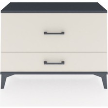 Arges Şifonyer 2 Çekmeceli 88X30X64 Antrasit-Aytaşı
