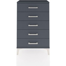Arges Komodin 5 Çekmeceli 60X30X96 Antrasit-Antrasit