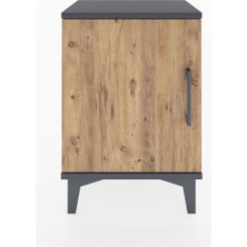 Arges Komodin 2 Raflı Tek Kapaklı 44X30X64 Antrasit-Çam
