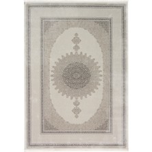 Aren Halı Cenon Çerçeveli Göbekli Vizon Polyester Makine Halısı