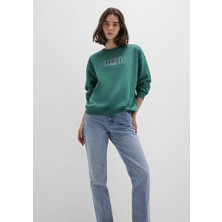 Mavi Mavi Logo Baskılı Yeşil Sweatshirt 1S10372-71918